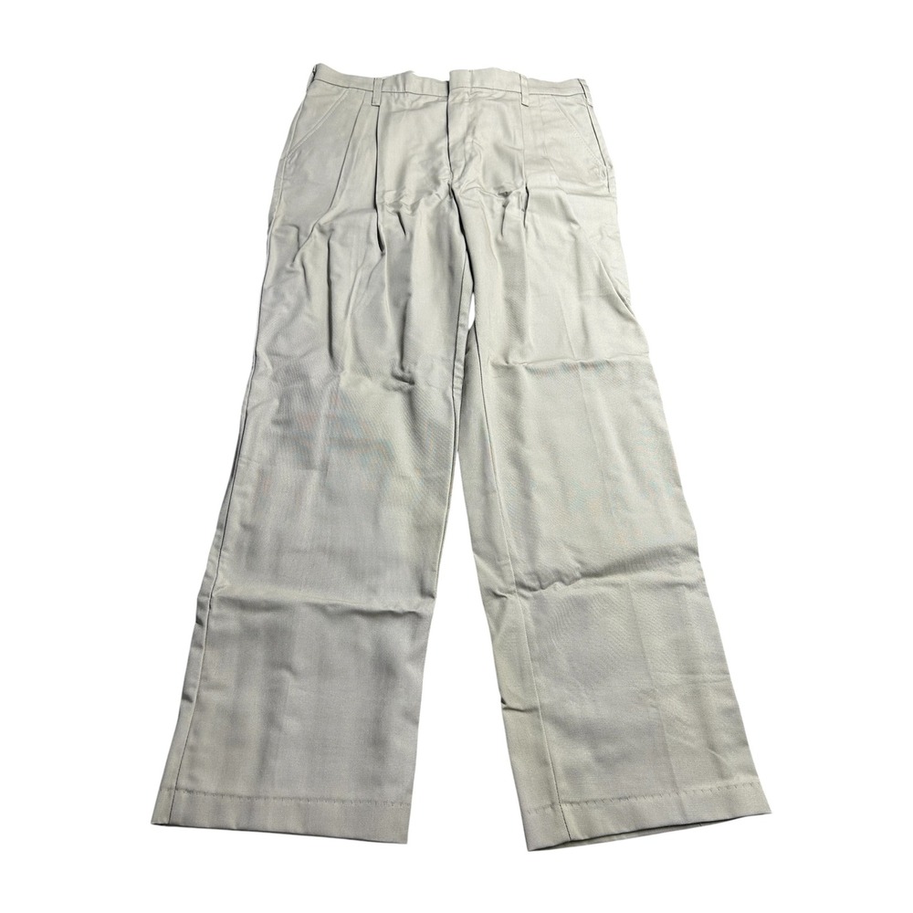 Red Kap Mens Pleated Work Pants Khaki Tan Size 35x32 Straight Leg PT38KH1